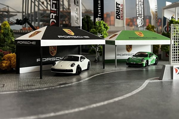 Rennzelt "Porsche", schwarz